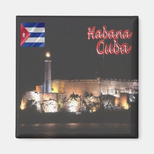 zCU007 HAVANA,灯台,キューバ,アメリカ,冷蔵庫 マグネット (正面)