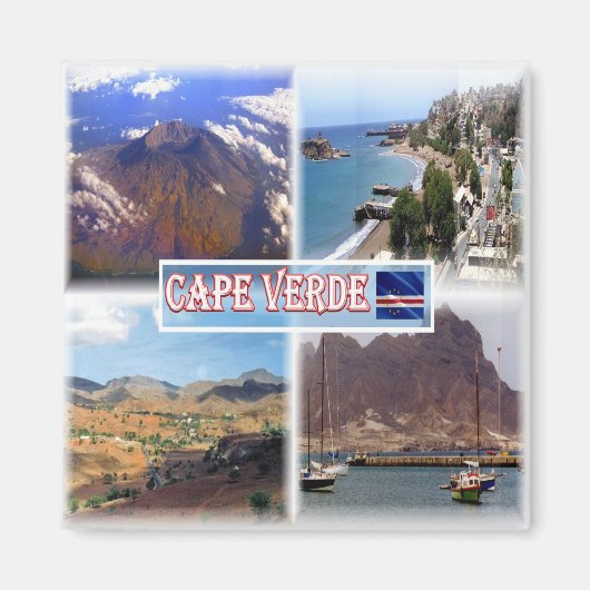 zCV0023 CAPE VERDE，モザイク，アフリカ，冷蔵庫 マグネット (正面)