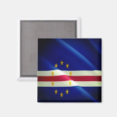 zCV002 CAPE VERDE、なびく国旗、アフリカ、冷蔵庫 マグネット (正面/裏面)