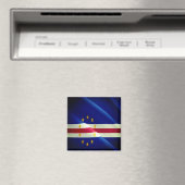 zCV002 CAPE VERDE、なびく国旗、アフリカ、冷蔵庫 マグネット (インサイチュ (食洗機))