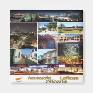 zCY018 NICOSIA Collage Mosaic，キプロス，冷蔵庫 マグネット