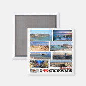 zCY029 I LOVE mosaic of CYPRUS,冷蔵庫 マグネット (正面/裏面)