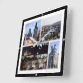 zCZ005プラハ・チェコ， スクエア壁時計 (傾斜)