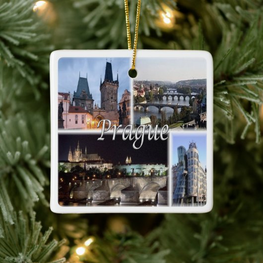 zCZ005プラハ・チェコ， セラミックオーナメント (ツリー)
