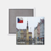 zCZ012 OSTRAVA Czech Republic,冷蔵庫 マグネット (正面/裏面)