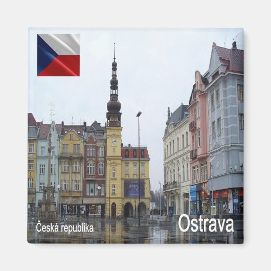 zCZ012 OSTRAVA Czech Republic,冷蔵庫 マグネット (正面)