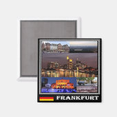 zDE017 FRANKFURT collage mosaic Germany,冷蔵庫 マグネット (正面/裏面)