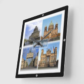 zDE018 BERLINドイツ， スクエア壁時計 (傾斜)