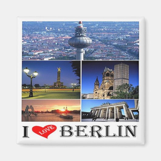zDE020 BERLIN I LOVE Germany冷蔵庫用マグネット マグネット (正面)