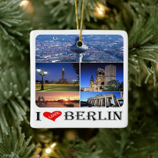 zDE020 BERLIN I LOVE Germany, セラミックオーナメント (ツリー)