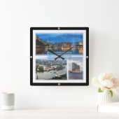 zDE021ハンブルグドイツ， スクエア壁時計 (ホーム)