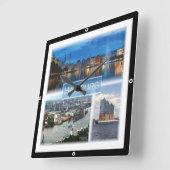 zDE021ハンブルグドイツ， スクエア壁時計 (傾斜)