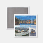 zDE021 HAMBURGドイツ、冷蔵庫 マグネット (正面/裏面)