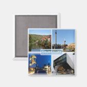 zDE037 STUTTGARTシュロスプラッツリバーネックール冷蔵庫 マグネット (正面/裏面)