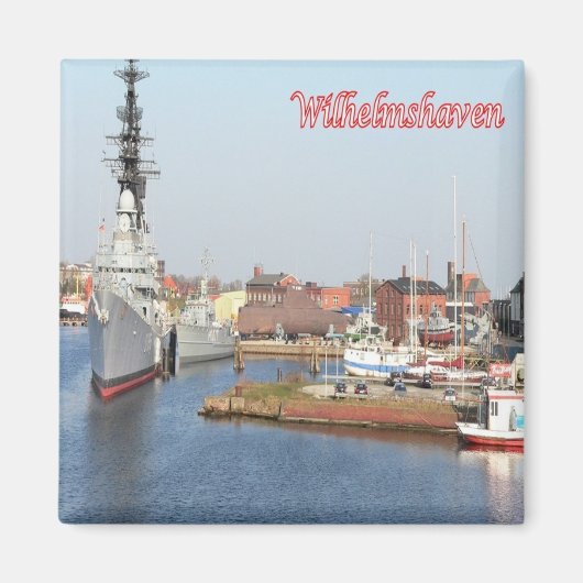 zDE046 WILHELMSHAVEN PORTフリジア諸島，冷蔵庫 マグネット (正面)