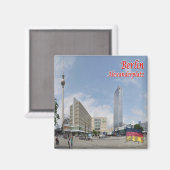 zDE060 BERLIN ALEXANDERPLATZドイツ、冷蔵庫 マグネット (正面/裏面)
