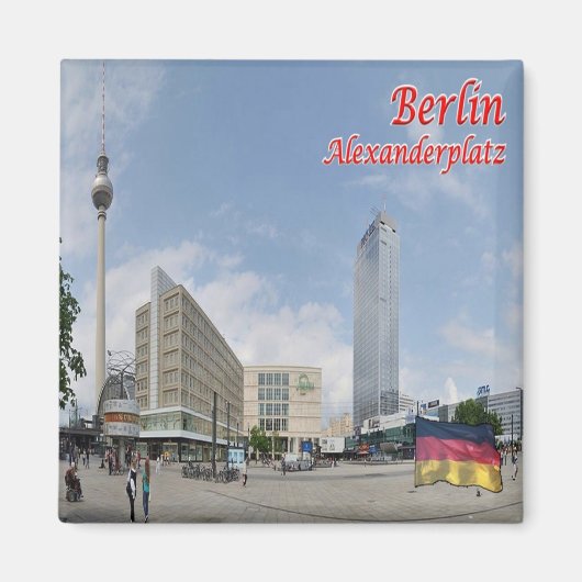 zDE060 BERLIN ALEXANDERPLATZドイツ、冷蔵庫 マグネット (正面)