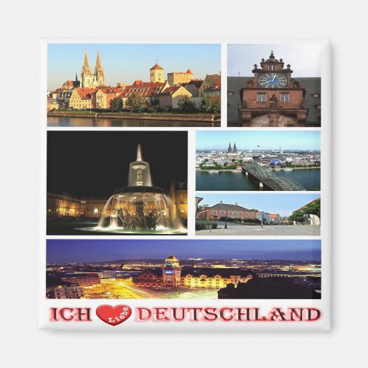 zDE099 GERMANY I LOVE -冷蔵庫 マグネット (正面)
