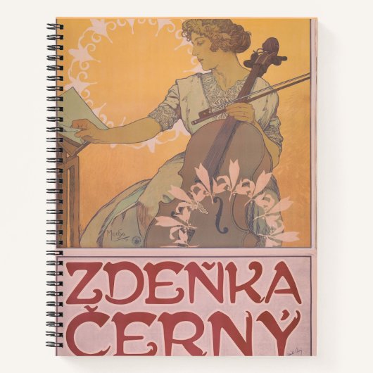 Zdenka Cerny poster by Alphonse Mucha  ノートブック (正面)