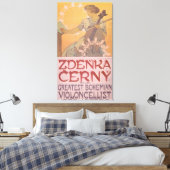 Zdenka Cerny Violincellist Alphonse Muchによるポスター キャンバスプリント (インサイチュ (寝室))