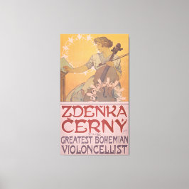 Zdenka Cerny Violincellist Alphonse Muchによるポスター キャンバスプリント