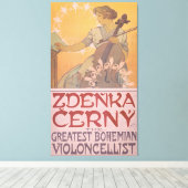 Zdenka Cerny Violincellist Alphonse Muchによるポスター キャンバスプリント (インサイチュ (ウッドフロア))