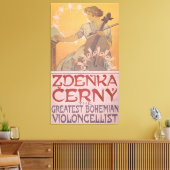 Zdenka Cerny Violincellist Alphonse Muchによるポスター キャンバスプリント (インサイチュ (リビング))