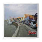 zDK011 FANO海辺フリジア諸島，デンマーク， タイル (正面)