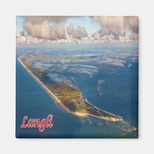 zDK012 LANGLIフリジア諸島デンマーク – 冷蔵庫 マグネット (正面)