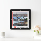 zDK014 COPENHAGEN KOPENHAGEN I LOVE, スクエア壁時計 (ホーム)