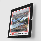 zDK014 COPENHAGEN KOPENHAGEN I LOVE, スクエア壁時計 (傾斜)