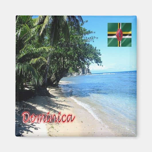 zDM010 DOMINICA、Calibishi、Panorama、冷蔵庫 マグネット (正面)