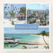 zDO005ドミニカ共和国，モザイク， ガラスコースター (正面)