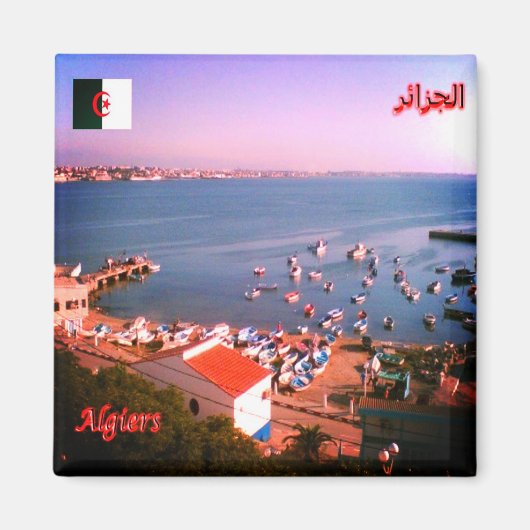 zDZ004 ALGERI，アルジェリア，アフリカ，冷蔵庫 マグネット (正面)