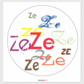 Zeまたはカスタム代名詞全面ステッカー シール (シート)