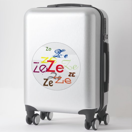 Zeまたはカスタム代名詞全面ステッカー シール (スーツケース)