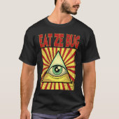 ZE BUG 食べ ILLUMINATI EYE CONTRUSION Masonic Mens Tシャツ (正面)