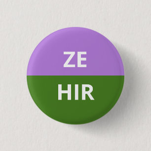 Ze/Hirの代名詞のGenderqueerのバッジ 缶バッジ