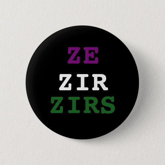 Ze/zir/zirsの代名詞ボタン 缶バッジ (正面)