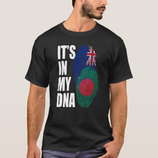 Zealander And Bangladeshi Mix DNA Flag Heritage Tシャツ