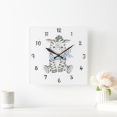 Zeb The Zebra Wall Clock スクエア壁時計 (ホーム)