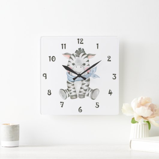 Zeb The Zebra Wall Clock スクエア壁時計 (ホーム)