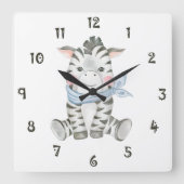 Zeb The Zebra Wall Clock スクエア壁時計 (正面)