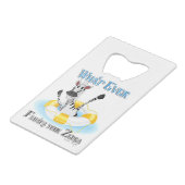 Zebraおもしろいを浮かせるものは クレジットカード栓抜き (正面アングル)