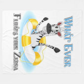 Zebraおもしろいを浮かせるものは フリースブランケット (正面(横))