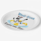 Zebraおもしろいを浮かせるものは ペーパープレート (アングル)