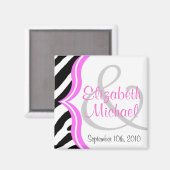 ZebraとPink日付磁石を保存 マグネット (正面/裏面)