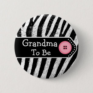 Zebraになる祖母Print赤ちゃんシャワー 缶バッジ