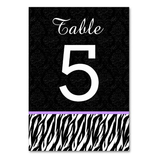 ZEBRAの結婚テーブル番号5、PURPLE テーブルナンバー (正面)