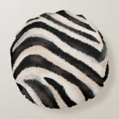 Zebraテクスチャ:手のスケッチ、アフリカ。 ラウンドクッション (裏面)
